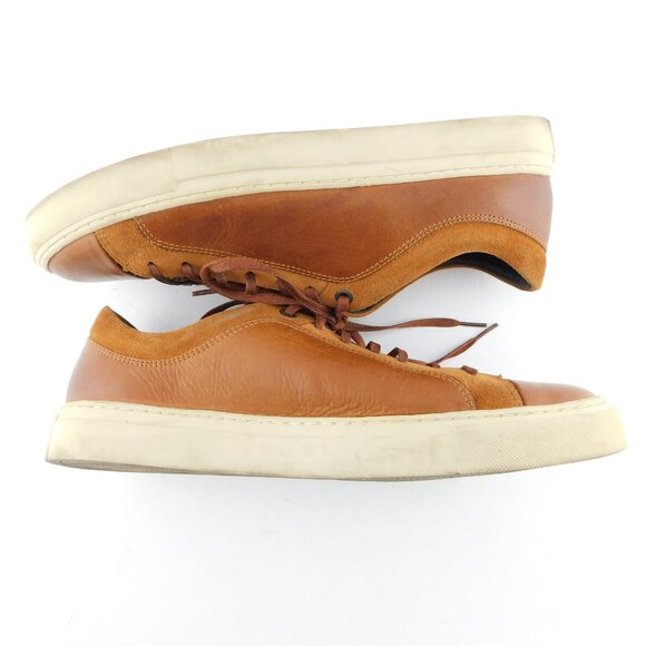 DONALD PLINER Brown Lace-up Leather Sneakers 9 - Picture 4 of 7